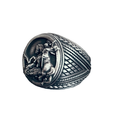 Saint George Knight's Ring in 950 Silver